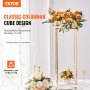 VEVOR 2PCS 31.5inch High Wedding Flower Stand, Metal Vase Column Geometric Centerpiece Stands, Gold Rectangular Floral Display Rack for T-Stage Events Reception, Party Decoration Home