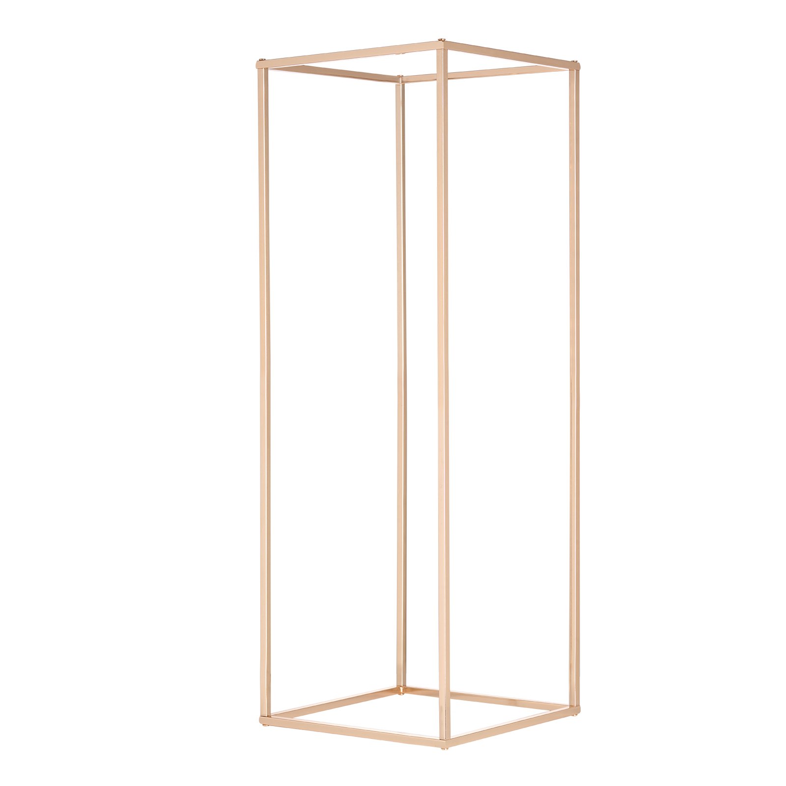 VEVOR 2PCS 31.5inch/80cm High Wedding Flower Stand, Metal Vase Column Geometric Centerpiece Stands, Gold Rectangular Floral Display Rack for T-Stage Events Reception, Party Decoration Home