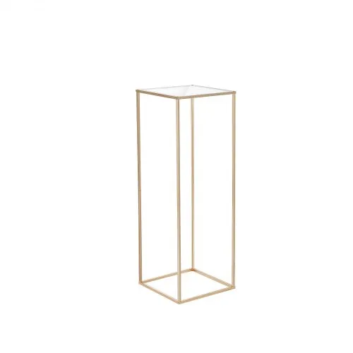 Lot de 2 supports à fleurs de mariage de 80 cm de haut, avec stratifié acrylique, pour vases géométriques, pour centre de table, pour événements, réceptions, décoration de fête, maison | CA