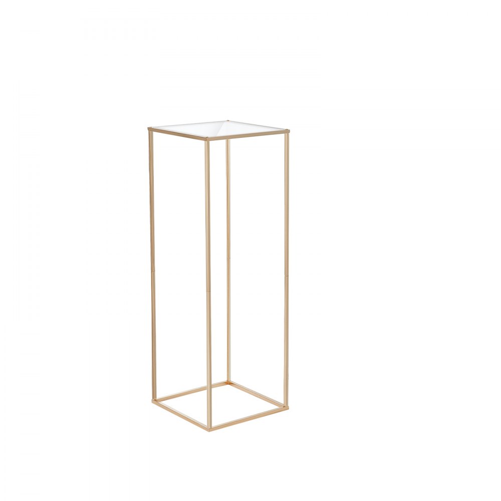 gold VEVOR wedding flower stand with square frame design and minimalist style.