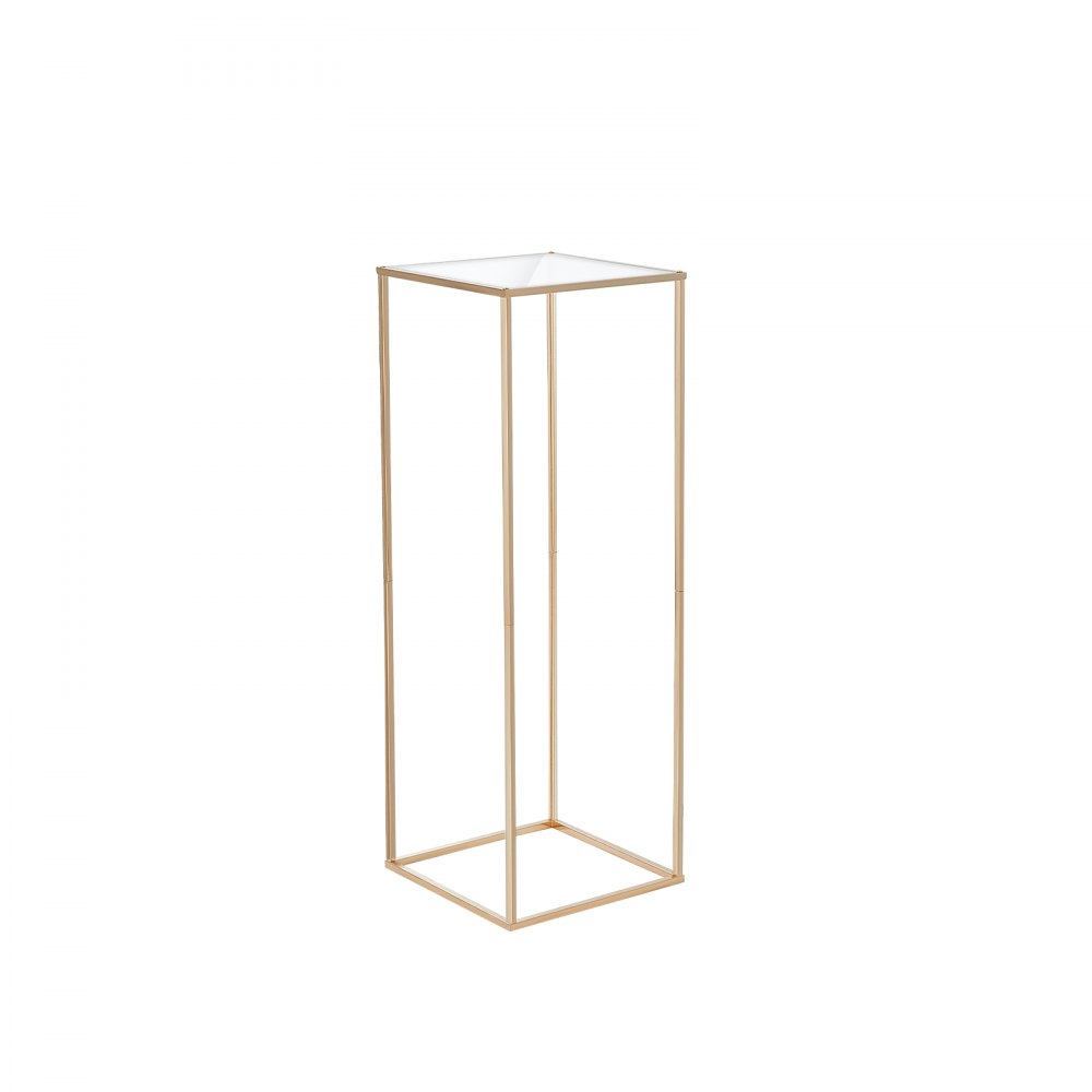 VEVOR wedding flower stand with a minimalist gold frame and square base, perfect for wedding decor.