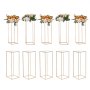 VEVOR wedding flower stand, gold stands elegantly displaying floral arrangements in a symmetrical setup.