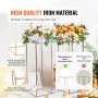 VEVOR 10PCS 31.5inch/80cm High Wedding Flower Stand, With Acrylic Laminate,Metal Vase Column Geometric Centerpiece Stands, Gold Rectangular Floral Display Rack for Events Reception, Party Decoration