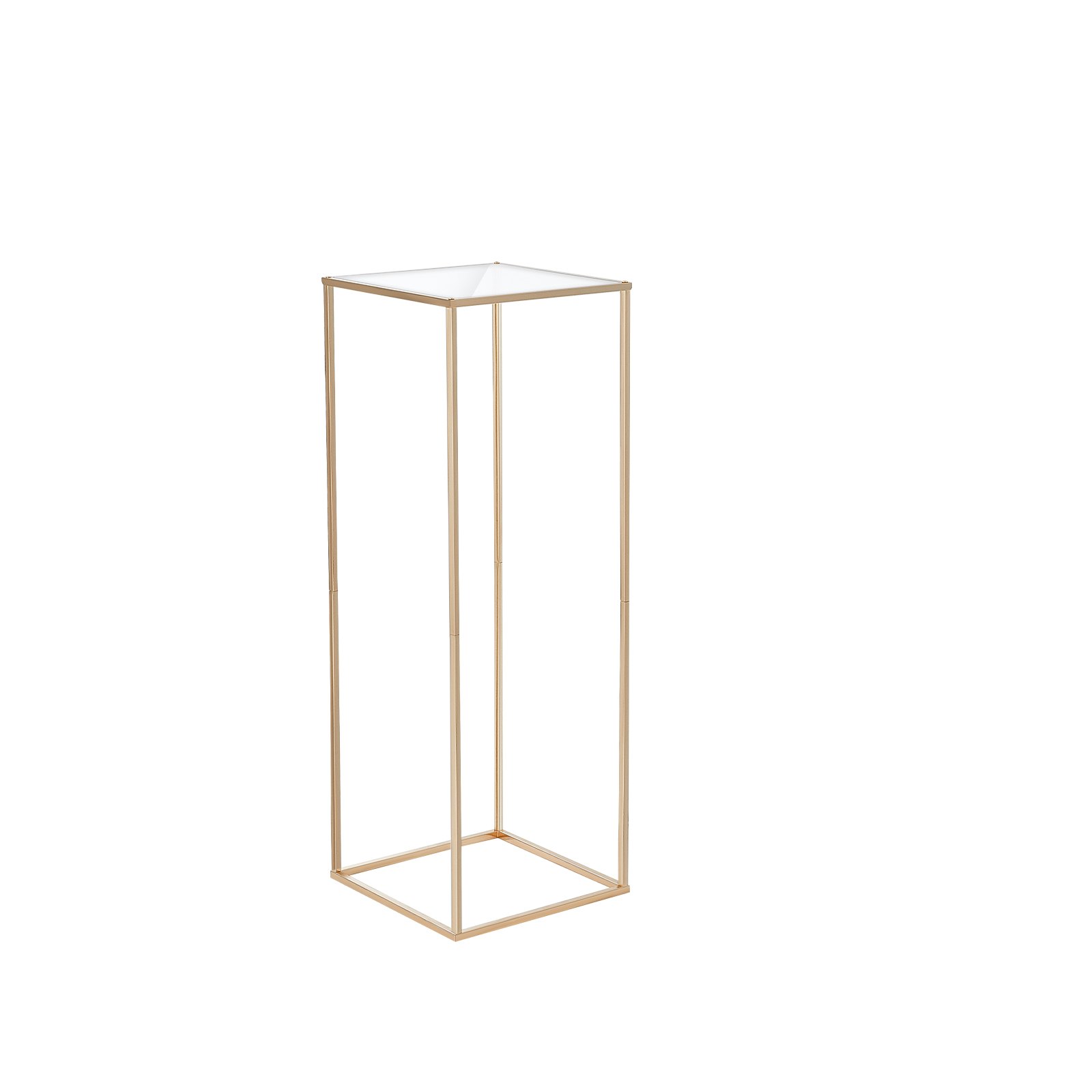 gold VEVOR wedding flower stand with square frame design and minimalist style.
