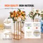 VEVOR 4PCS Gold Metal Column Wedding Flower Stand, 31.5inch/80cm High With Metal Laminate, Vase Geometric Centerpiece Stands, Cylindrical Floral Display Rack for Events Reception, Party Road Leads