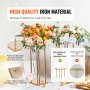 VEVOR 4PCS Gold Metal Column Wedding Flower Stand, 23.6inch /60cm High With Metal Laminate, Vase Geometric Centerpiece Stands, Cylindrical Floral Display Rack for Events Reception, Party Road Leads