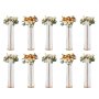 VEVOR 10PCS 35.43inch /90cm Tall Crystal Wedding Flowers Stand, Luxurious Centerpieces Flower Vases Crystal Gold Vase Metal, Perfect for T-stage Wedding Party Ceremony Dinner Event Hotel Home Decor