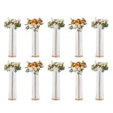 VEVOR 10PCS 35.43inch /90cm Tall Crystal Wedding Flowers Stand, Luxurious Centerpieces Flower Vases Crystal Gold Vase Metal, Perfect for T-stage Wedding Party Ceremony Dinner Event Hotel Home Decor