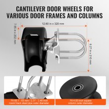 VEVOR Sliding Gate Kit w/ U-Shaped Groove 4 Track Wheels/Cover for Cantilever