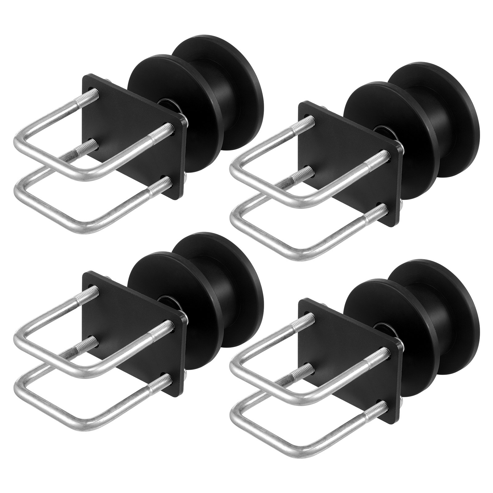 VEVOR Sliding Gate Kit, Rolling Gate Hardware Kit w/ H-Shaped Wheel Groove for Cantilever Sliding Gates and Rolling Door, Sliding Gate Rollers w/ 4 Track Wheels, Heavy Duty Sliding Roller,Black
