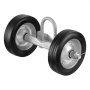 Kit de puerta corrediza VEVOR, kit de herrajes tipo C para puerta corrediza de 15 cm, soporte para dos ruedas de 15 cm, rodillos resistentes para rieles de conexión, rodillo guía, 272 kg