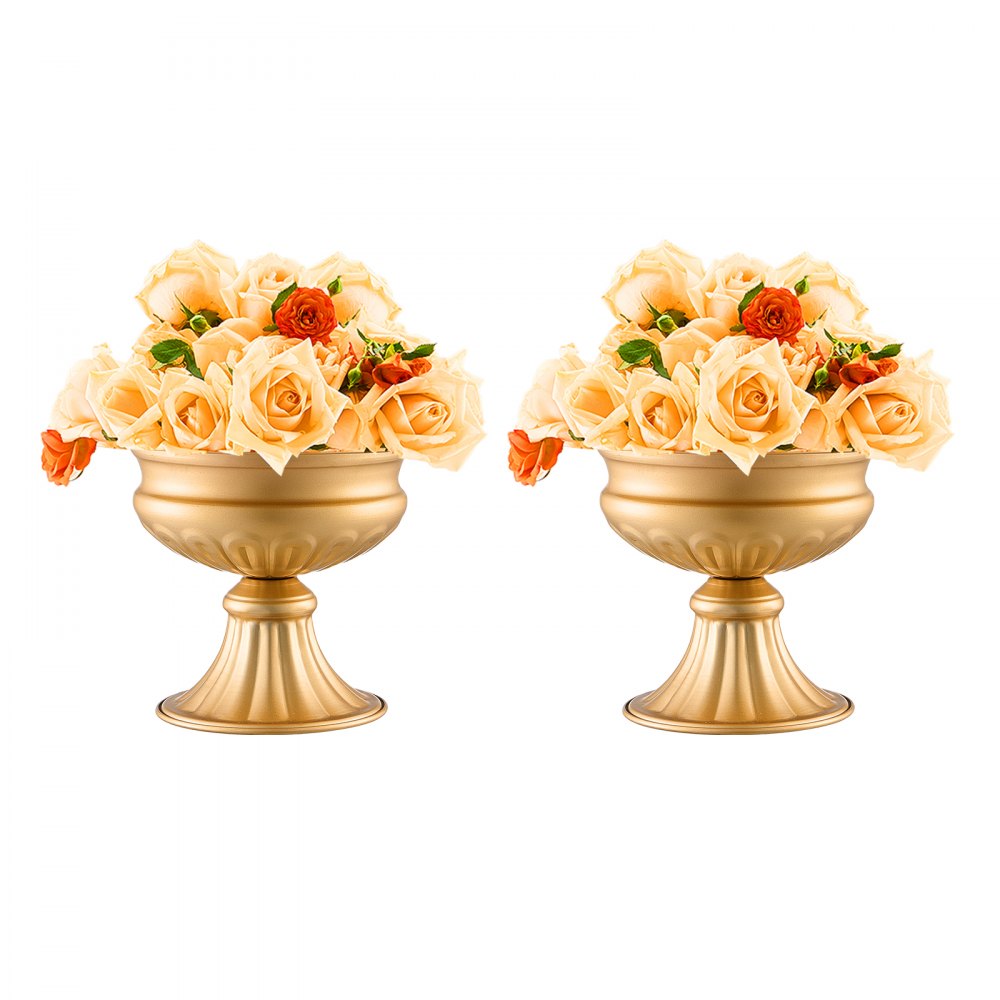 VEVOR 10PCS 16cm/6.3” Wedding Flower Vase Metal Gold Floral Stand for Table