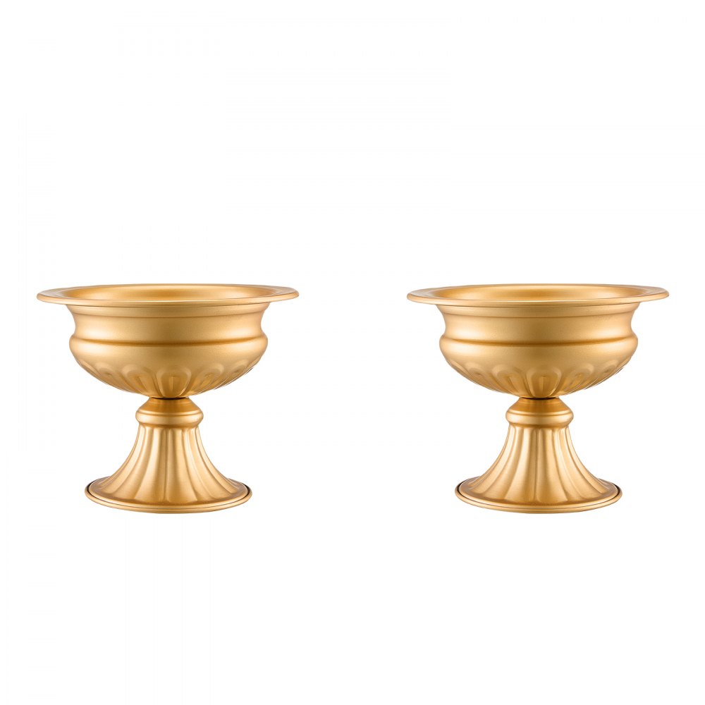 VEVOR 10PCS 16cm/6.3” Tall Wedding Flower Vase, Metal Wedding Centerpiece, Gold Floral Arrangement Stand Display Rack for Tables Wedding Dinner Party, Anniversary Ceremony Birthday Event Decor