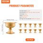 VEVOR 10PCS 16cm/6.3” Wedding Flower Vase Metal Gold Floral Stand for Table