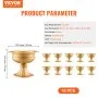 VEVOR 10PCS 16cm/6.3” Tall Wedding Flower Vase, Metal Wedding Centerpiece, Gold Floral Arrangement Stand Display Rack for Tables Wedding Dinner Party, Anniversary Ceremony Birthday Event Decor