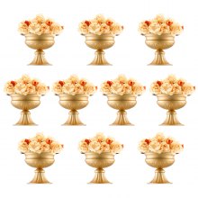 VEVOR 10PCS 16cm/6.3” Wedding Flower Vase Metal Gold Floral Stand for Table