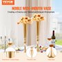 VEVOR 2PCS 56cm/22.05” Alto Vaso de Flores de Casamento Metal Trompete Dourado para Mesas