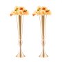 VEVOR 2 STK 56 cm/22,05” høy bryllupsblomst vase metall gull trompet for bord