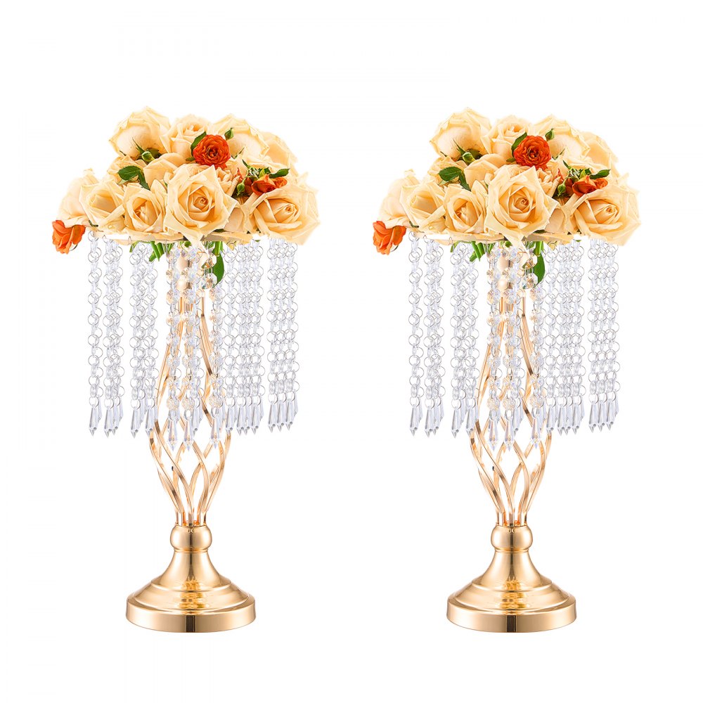 VEVOR 20PCS 43cm/16.9” Tall Crystal Wedding Flower Stand Vase for Party Decor