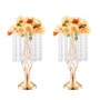 VEVOR 20PCS 43cm/16.9” Tall Crystal Wedding Flower Stand Vase for Party Decor