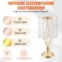 VEVOR 20PCS 43cm/16.9” Tall Crystal Wedding Flower Stand, Metal Wedding Centerpiece Vase, Gold Flower Holders Floral Display Rack for Tables Wedding Dinner Party, Ceremony Birthday Event Decor