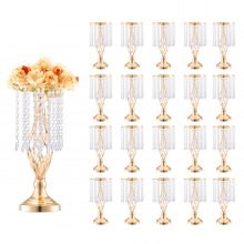 VEVOR 20PCS 43cm/16.9” Tall Crystal Wedding Flower Stand Vase for Party Decor