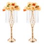 VEVOR Lot de 2 vases à fleurs en cristal de 55 cm de haut pour décoration de fête