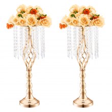 VEVOR 2PCS 55cm/21.65” Tall Crystal Wedding Flower Stand Vase for Party Decor