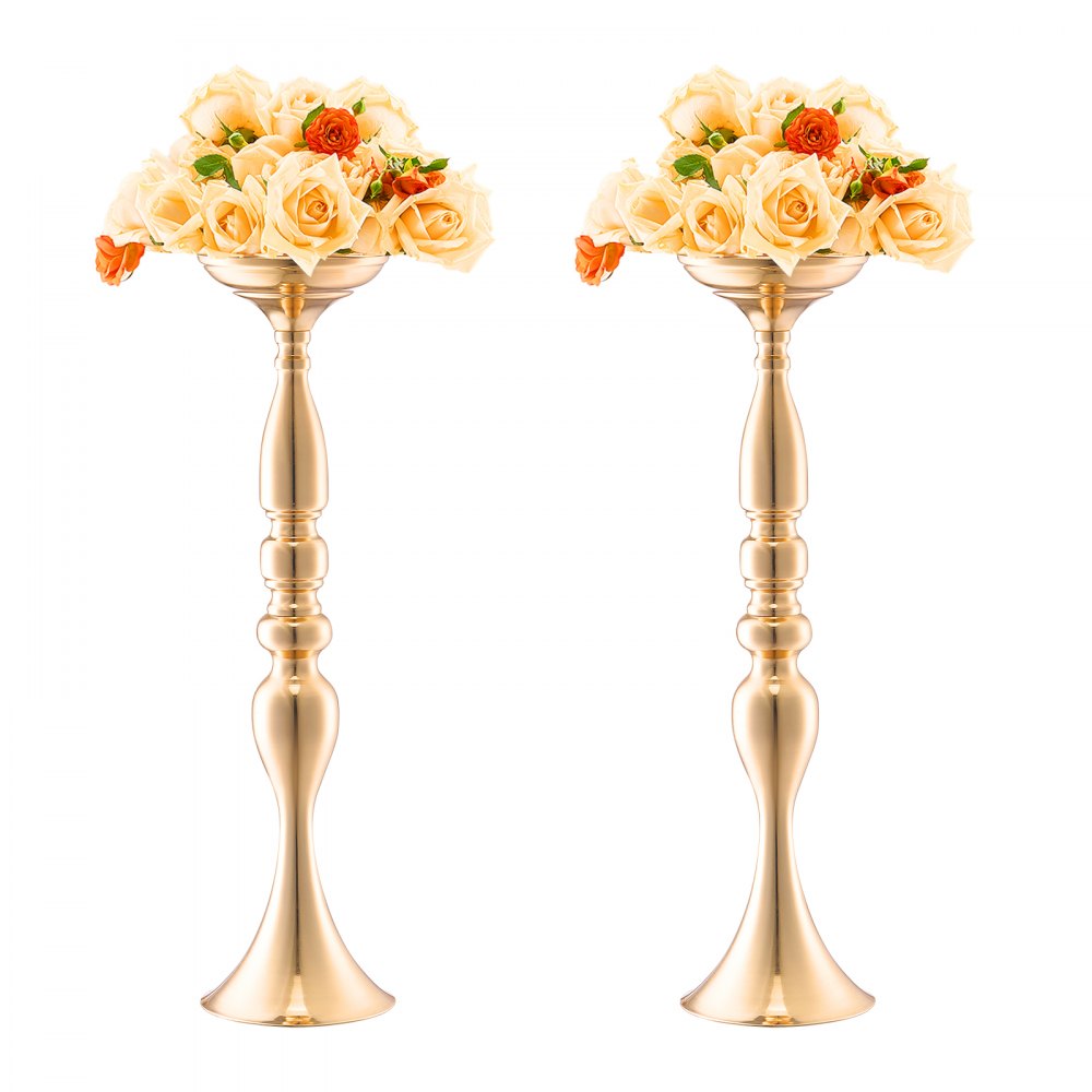 VEVOR 24PCS 50cm/19.7” Vaso de flores de casamento Metal Ouro Suporte floral para mesa