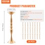 VEVOR 24PCS 50cm/19.7” Wedding Flower Vase Metal Gold Floral Stand for Table