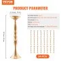 VEVOR 24PCS 50cm/19.7” Tall Wedding Flower Vase, Metal Wedding Centerpiece, Gold Floral Arrangement Stand Display Rack for Tables Wedding Dinner Party, Anniversary Ceremony Birthday Event Decor