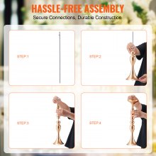 VEVOR 24PCS 50cm/19.7” Wedding Flower Vase Metal Gold Floral Stand for Table