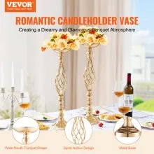 VEVOR 20 piezas 58 cm/22,83” florero de boda de metal dorado soporte floral para mesa