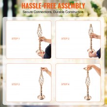 VEVOR 20PCS 58cm/22.83” Wedding Flower Vase Metal Gold Floral Stand for Table