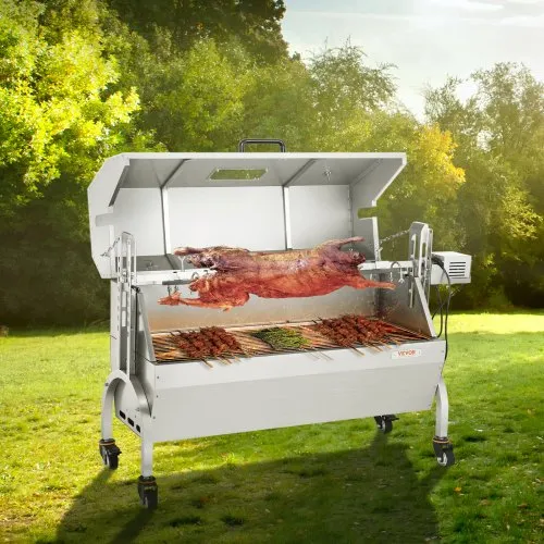 VEVOR Stainless Steel Rotisserie Grill with Hooded Cover, BBQ