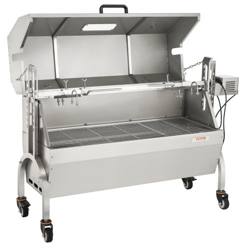 Kit Moteur De Barbecue Rotatif 220V – Broche En Inox Pour Cochon De Lait, Charge Max 30 Kg, Avec Supports Et Fourchettes