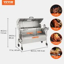 VEVOR Asador Asador Asador BBQ Parrilla Cerdo Cordero Pollo Asador 50W 132LBS