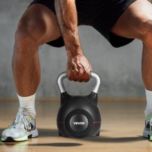 VEVOR Kettlebell, Adjustable Kettlebell with 7 Weight Levels (5, 11.5, 18, 24.5, 31, 37.5, 44 lbs), Die-Cast Aluminum and ABS Material, for Grip Strength Training, Full-body Workout & Cross-Training