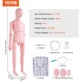 Figurína pro výcvik ošetřovatelství VEVOR, ukázka mužské životní velikosti Lidská figurína pro výcvik ošetřovatelství, pomůcky pro multifunkční výuku, model simulátoru péče o tělo anatomické figuríny z PVC