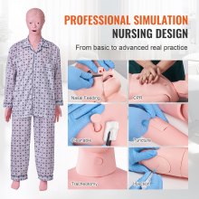 VEVOR Male Manikin Model Anatomical Nursing Training Patient Care Teach Practice