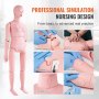 VEVOR ápolóbábu, női életnagyságú szemléltető emberi próbabábu ápolói képzéshez, többfunkciós oktatás, oktatási modell kellékek, PVC anatómiai manöken testápolási szimulátor modell