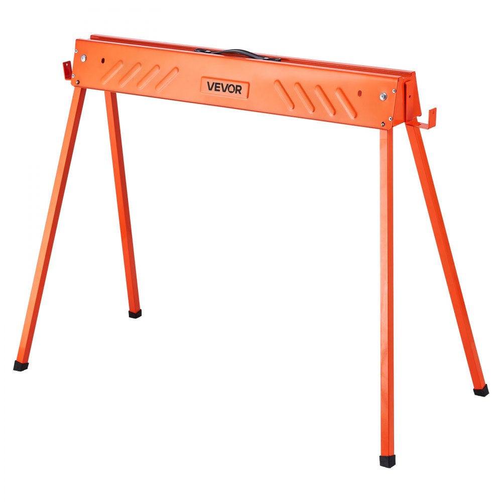 VEVOR Saw Horses, 2 Pack Folding Work Horses, 299.4 kg Load Capacity Sawhorse with Heavy Duty Legs, All-Metal Portable Saw Horse with Non-Slip Foot Pads, for Woodworking, Carpenters & Contractors