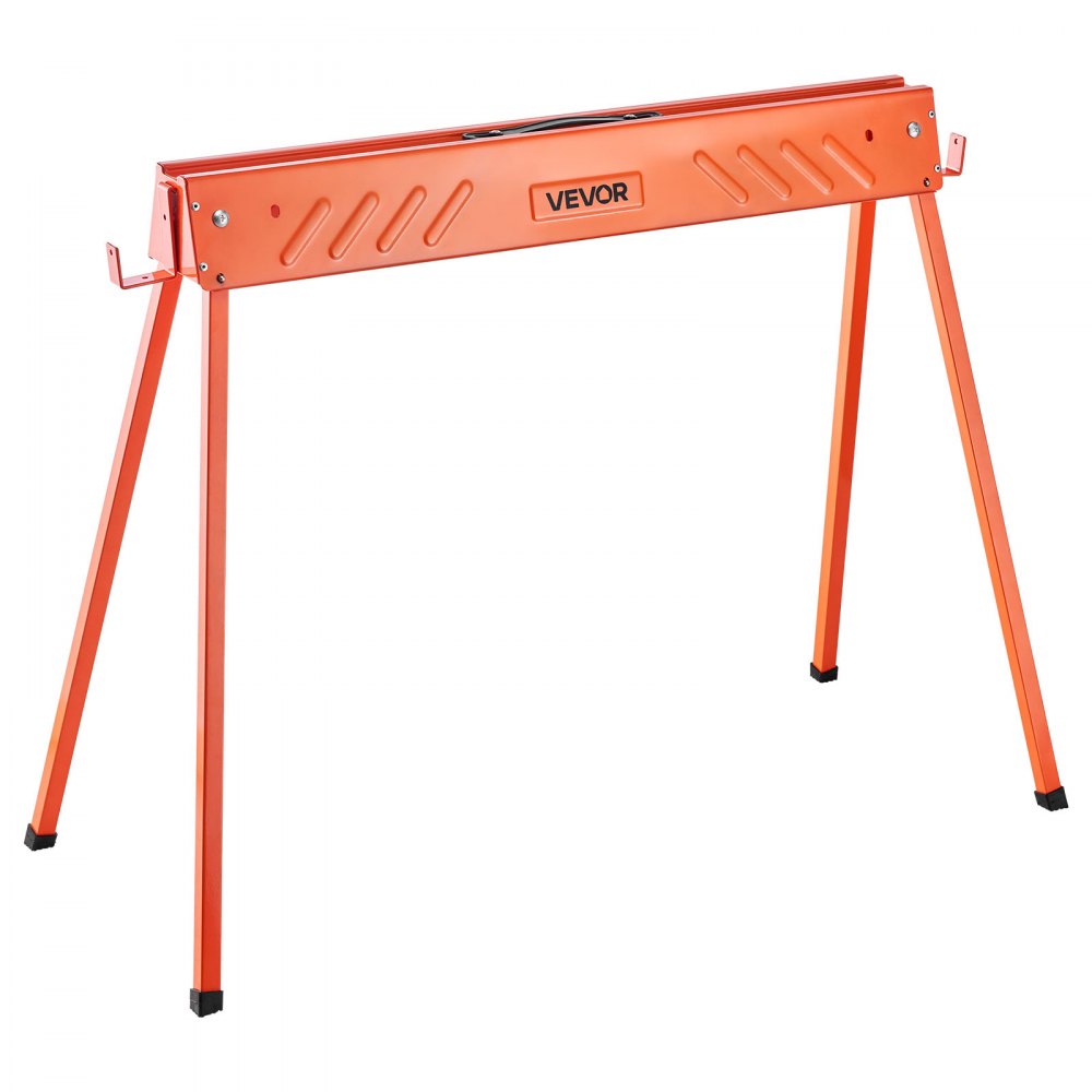 VEVOR Saw Horses, 2 Pack Folding Work Horses, 299.4 kg Load Capacity Sawhorse with Heavy Duty Legs, All-Metal Portable Saw Horse with Non-Slip Foot Pads, for Woodworking, Carpenters & Contractors