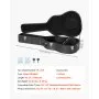 VEVOR Acoustic Guitar Hard Case, 43.31 in Gourd-Shaped Guitar Hard Case, With Lock Latch Key Handle, PVC Padding Soft Lining Water-Resistant Hard Shell Guitar Case, for 39-41 in Acoustic Guitar, Black