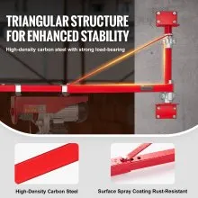 VEVOR Electric Hoist Support Arm, 1320 lbs Max Load Capacity, Electric Hoist Holder Swing Arm with Pole, Steel Hoist Frame, 180° Swivel Scaffold Hoist Lifting Arm, Winch Hoist Arm for Workshop, Garage
