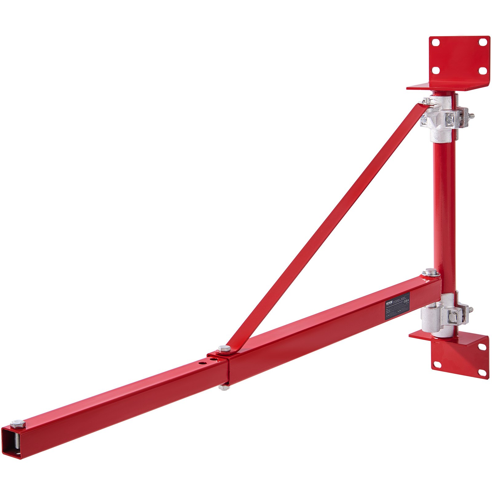red VEVOR electric hoist support arm with mounting brackets and stabilizing components.