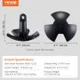 VEVOR River Anchor, 12 LBS Boat Anchor Cast Iron Black Vinyl-Coated with Shackle, Marine Grade Mushroom Anchor for Boats Up To 10 ft, Impressive Holding Power in River and Mud Bottom Lakes