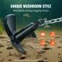 VEVOR River Anchor, 30 LBS Boat Anchor Cast Iron Black Vinyl-Coated, Marine Grade Mushroom Anchor for Boats Up To 30 ft, Impressive Holding Power in River and Mud Bottom Lakes