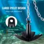 VEVOR River Anchor, 30 LBS Boat Anchor Cast Iron Black Vinyl-Coated, Marine Grade Mushroom Anchor for Boats Up To 30 ft, Impressive Holding Power in River and Mud Bottom Lakes