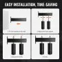 Sliding Gate Kit 6” Rolling Hardware with T-Bracket Adjustable for Door